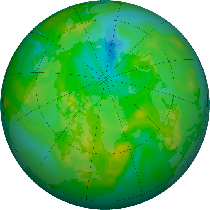 Arctic ozone map for 22 July 1999